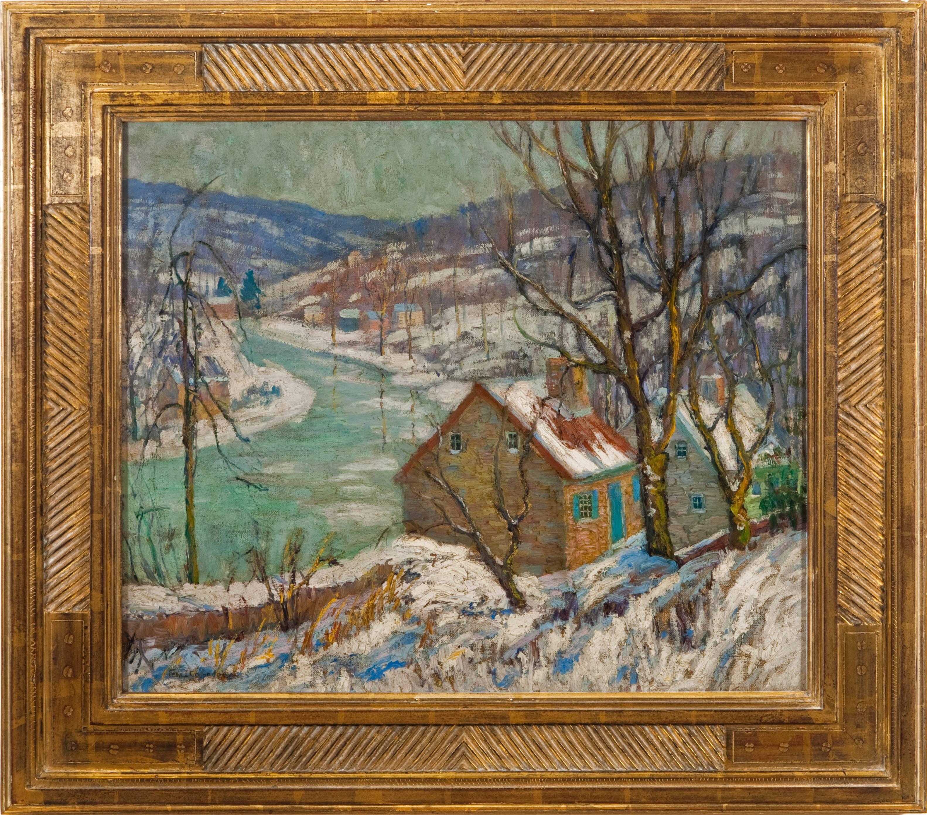 Fern Isabel Coppedge Landscape Painting - "Winter on the Delaware"
