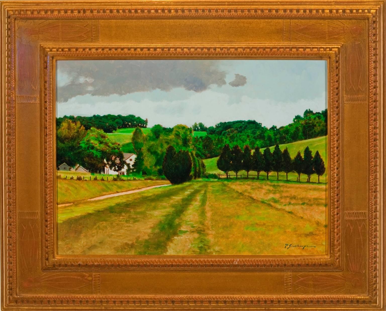 Peter Sculthorpe Landscape Painting - "Elkins Valley - Elkins Farm, King Ranch"