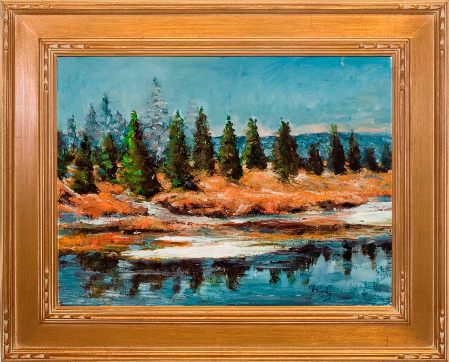 Evelyn Faherty Landscape Painting - "Beneath the Pines"