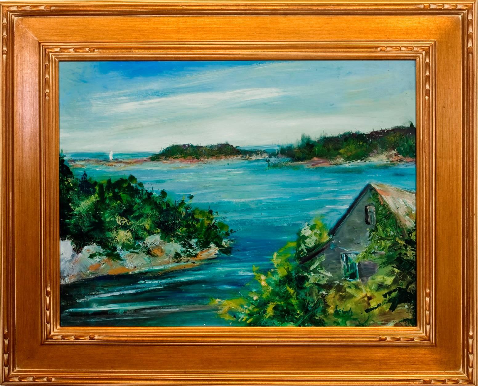 Evelyn Faherty Landscape Painting - "House on the Harbor"