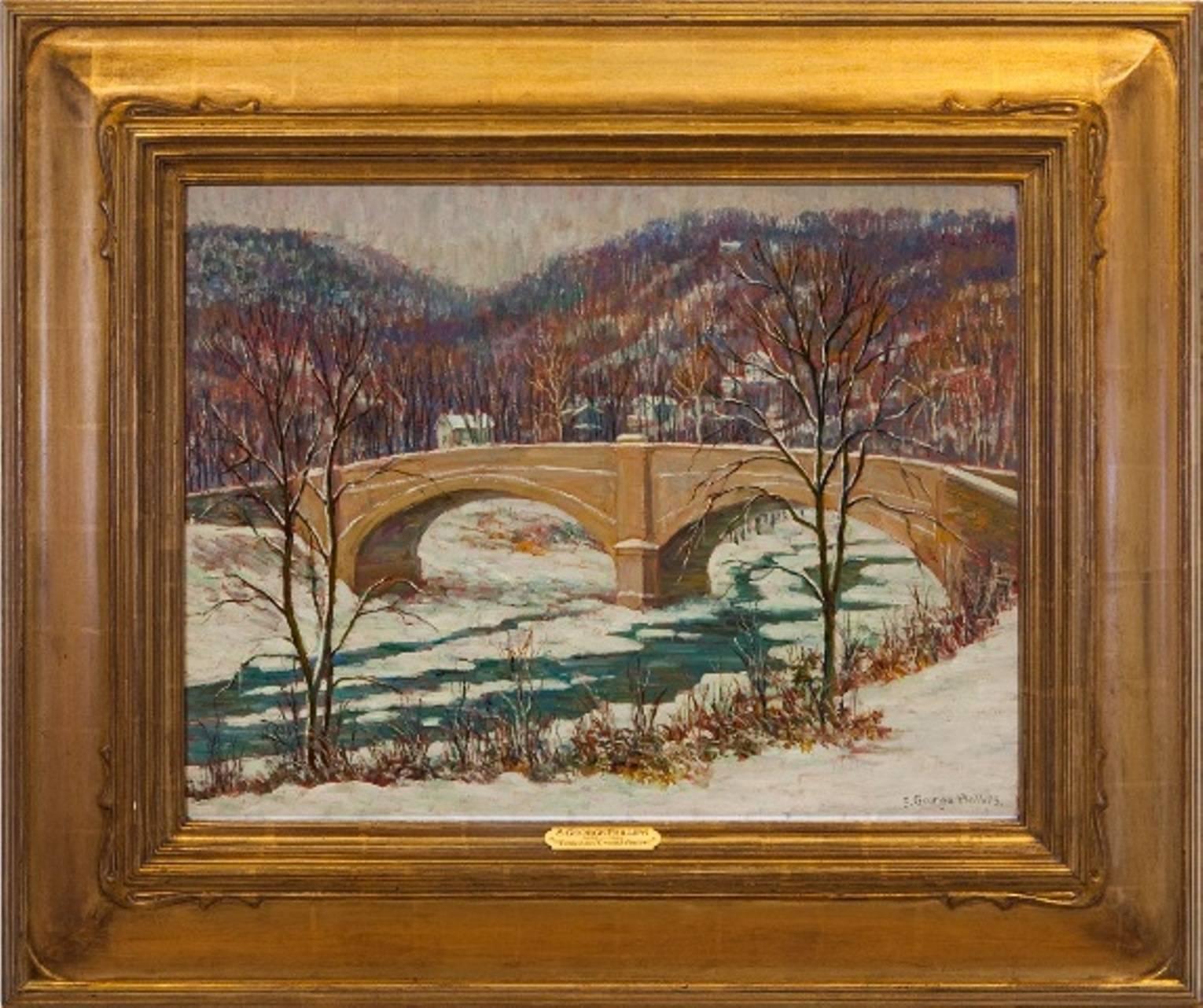 S. George Phillips Landscape Painting - "Tohickon Creek, Winter"