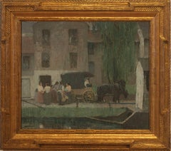 "Peddler's Cart on the Canal, New Hope"