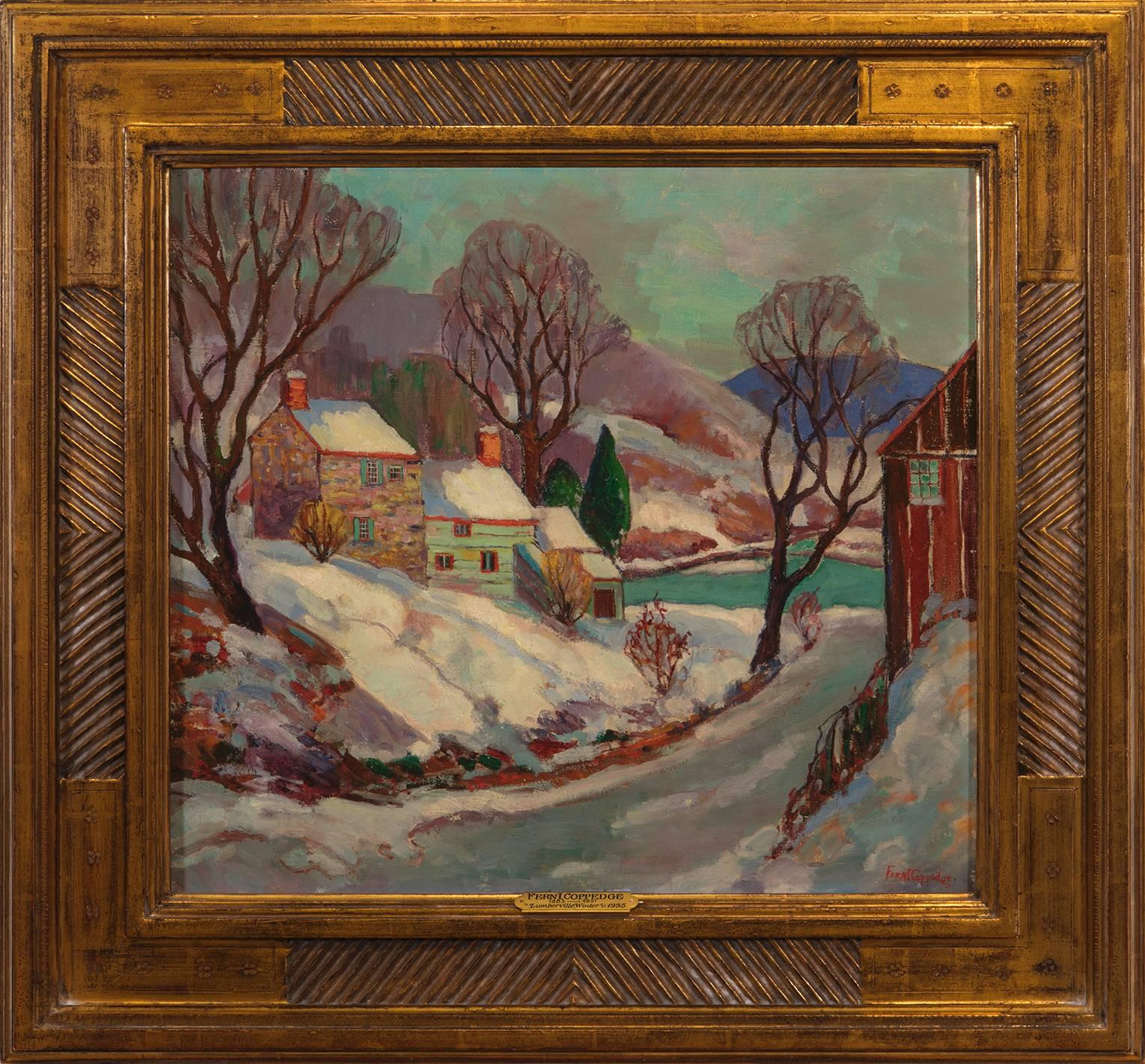 Fern Isabel Coppedge Landscape Painting - "Lumberville, Winter"