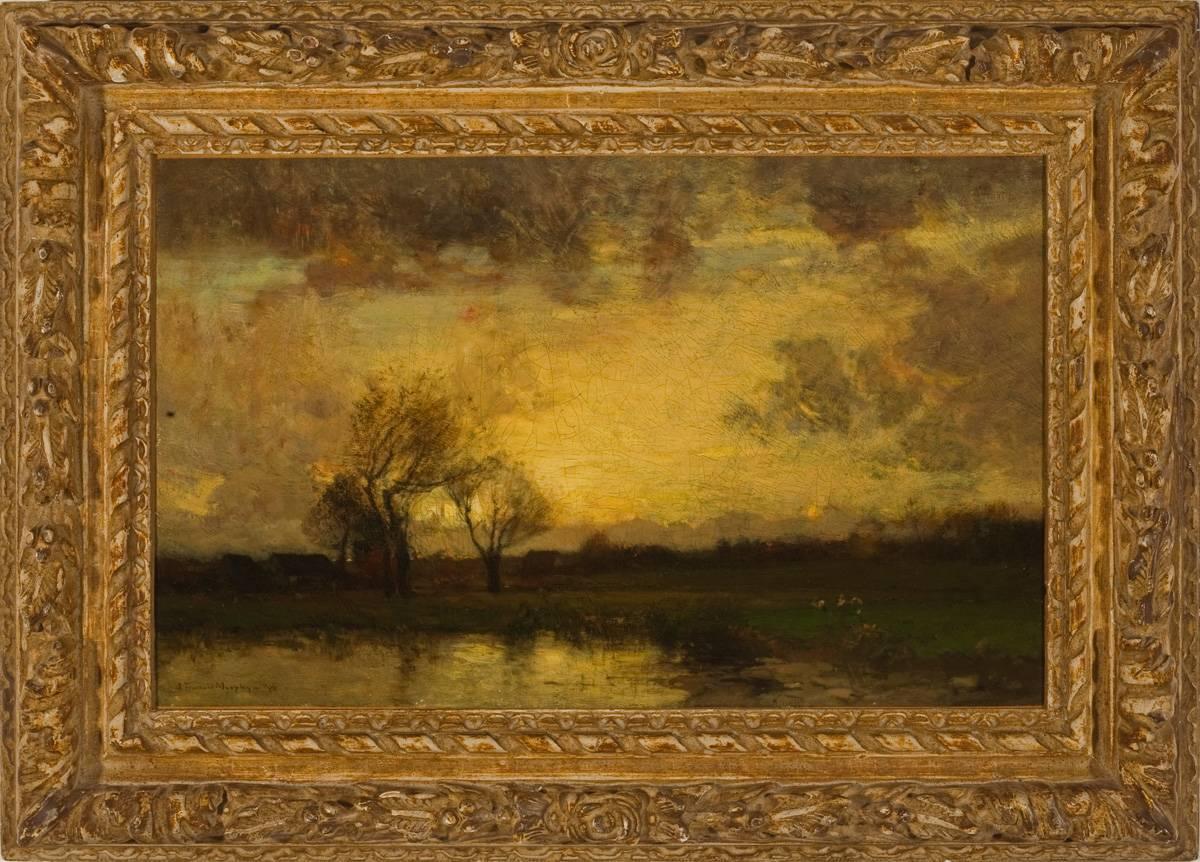 John Francis Murphy Landscape Painting - "Landscape with Trees and Pond"