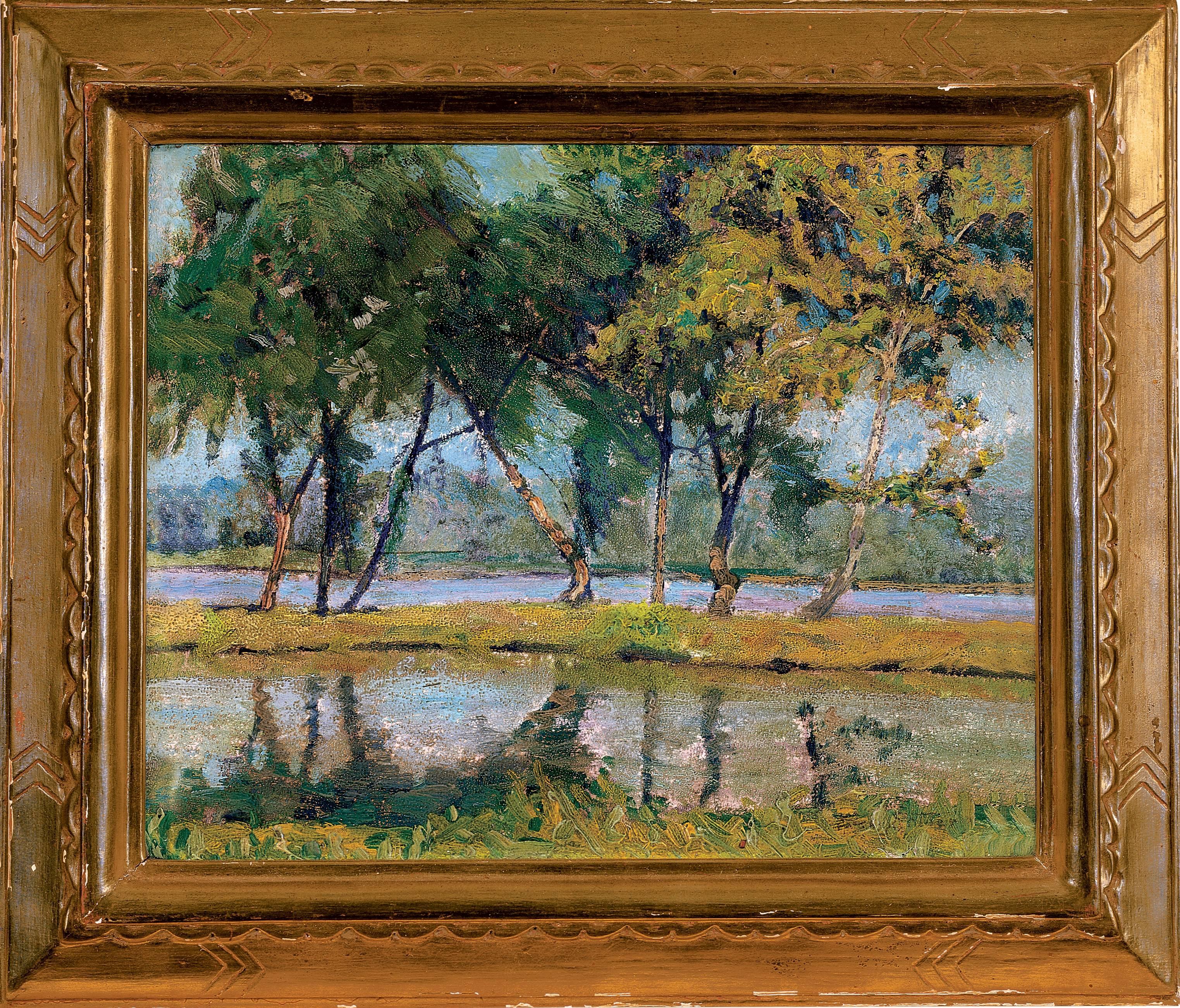 Alice B. Sotter Landscape Painting – ""Der Delaware-Kanal"