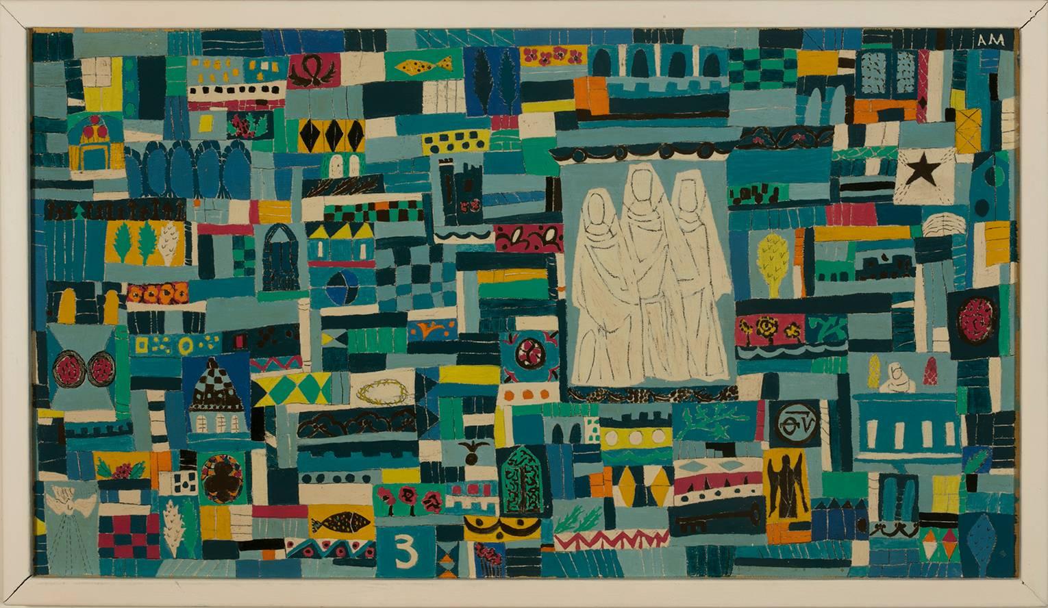 Alice Musicant Abstract Painting - "The Three Nuns"