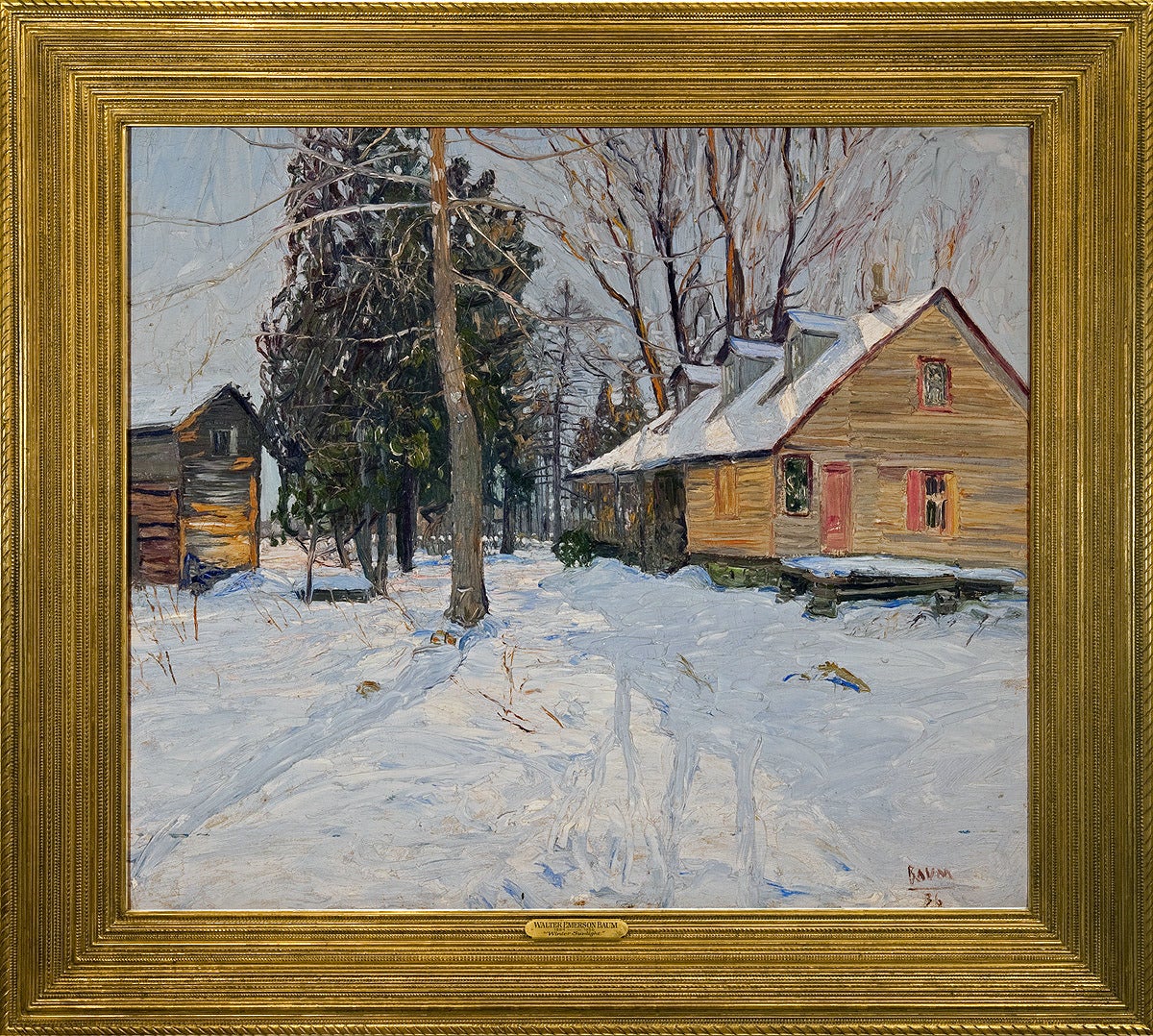Landscape Painting di Walter Emerson Baum - "Luce del sole d'inverno"