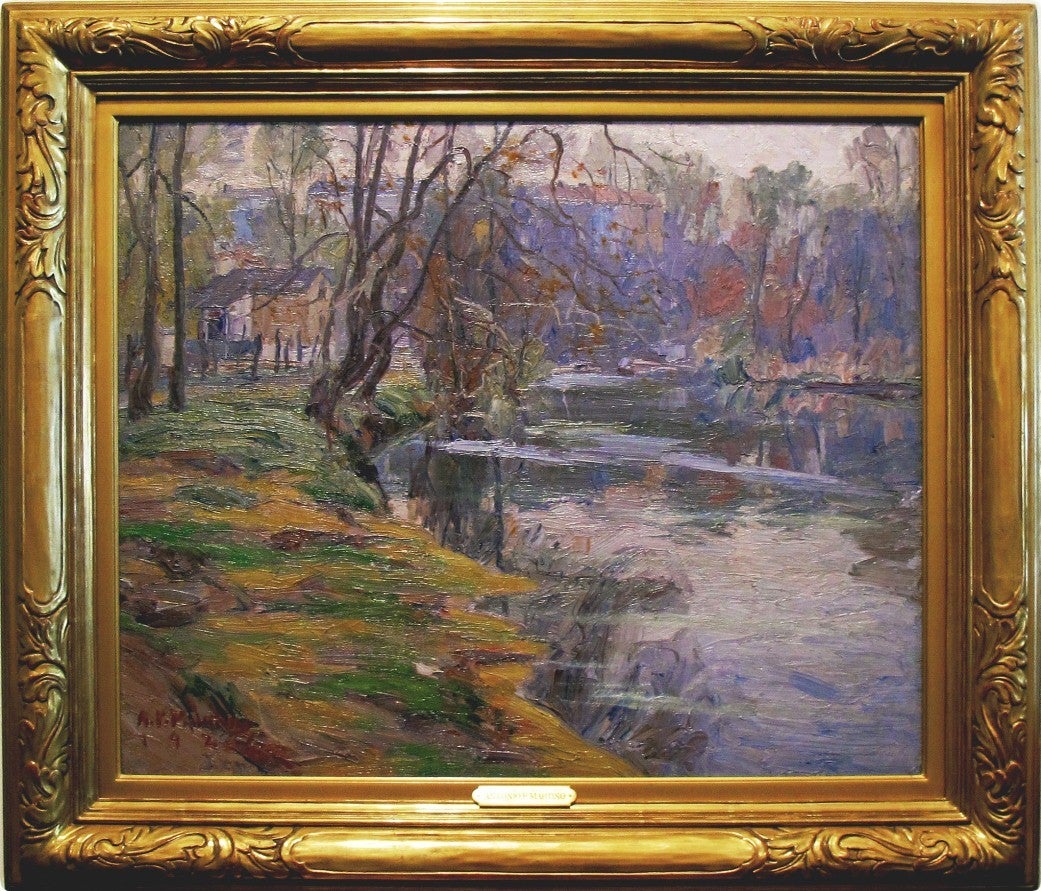 Antonio Pietro Martino Landscape Painting - "Canal Reflections"