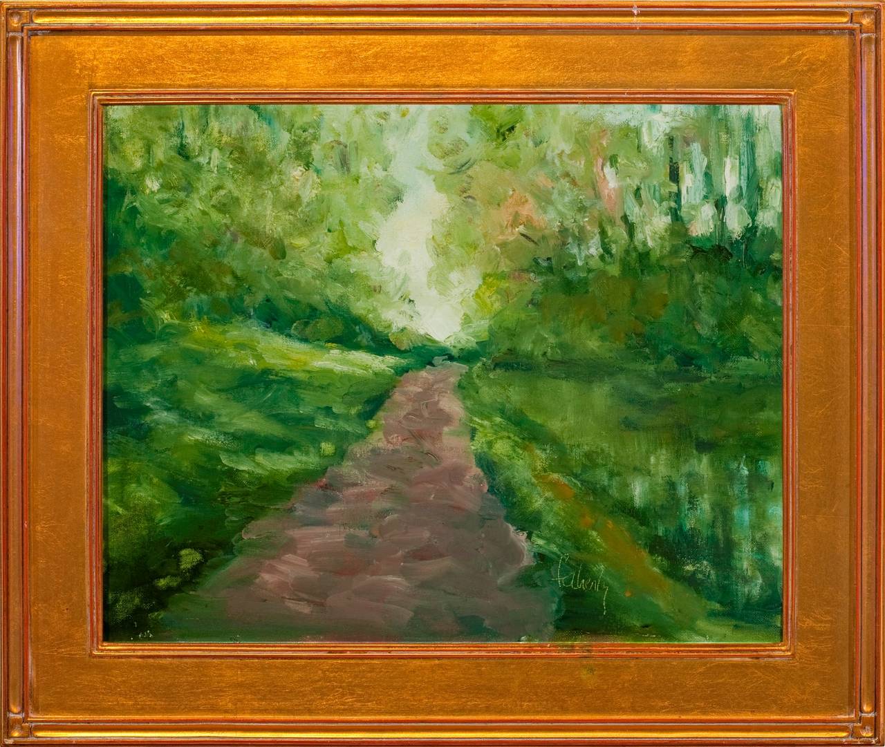 Evelyn Faherty Landscape Painting - "Along the Towpath"
