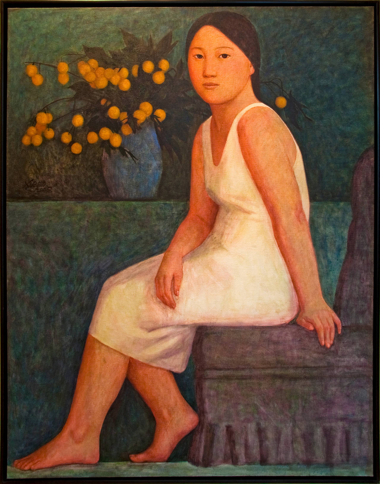 Xue Mo Figurative Painting - "The White Dress"