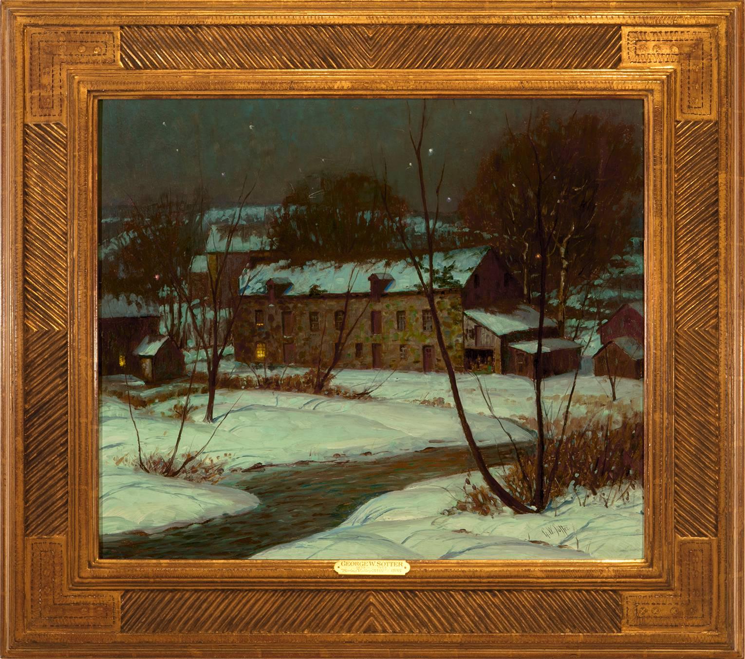 George William Sotter Landscape Painting - Spring Valley Mill