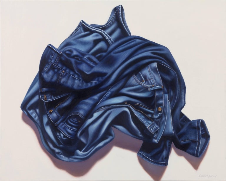 Elizabeth Barlow - Yin Yang / Blue jeans oil painting For Sale at 1stDibs