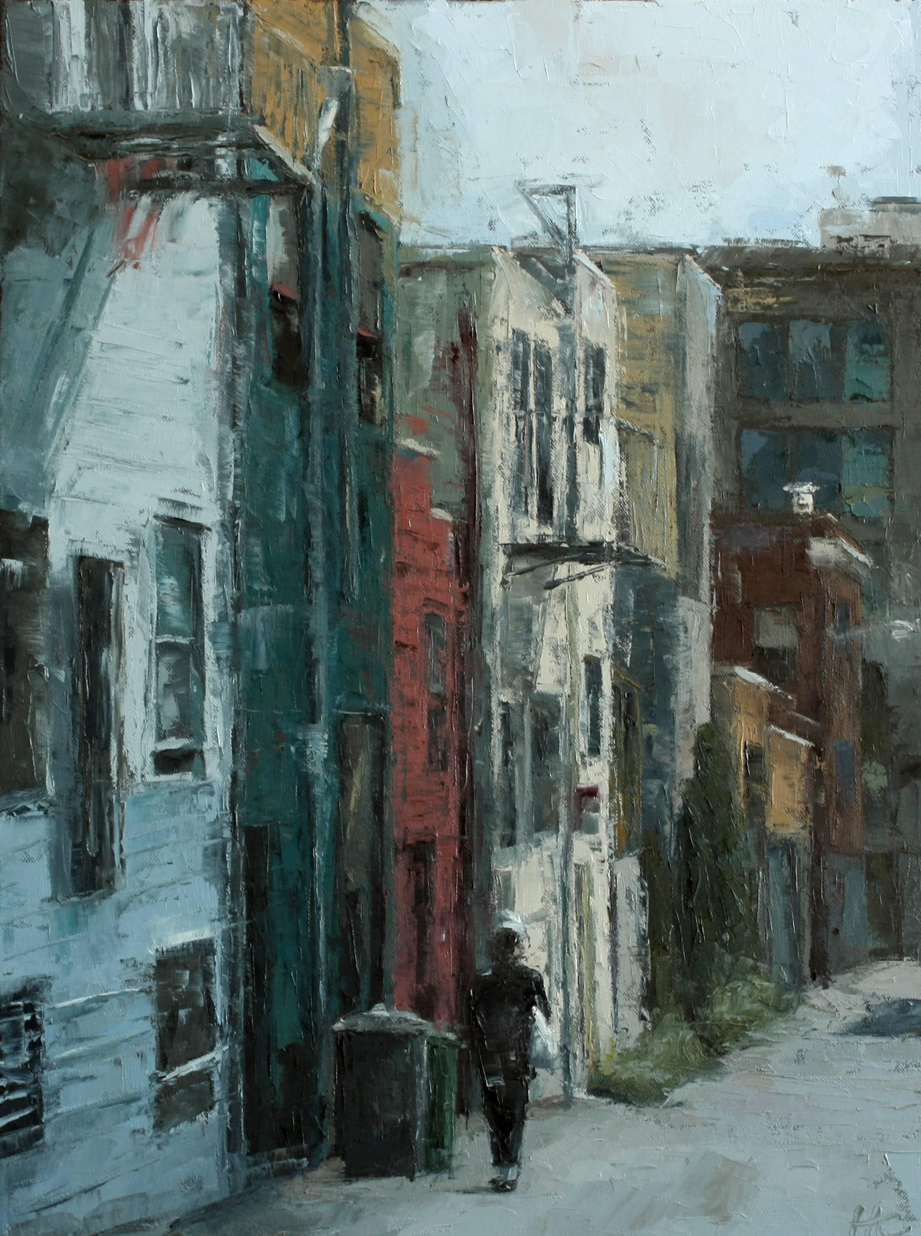 Heather Capen Figurative Painting - Taber Alley / oil on canvas