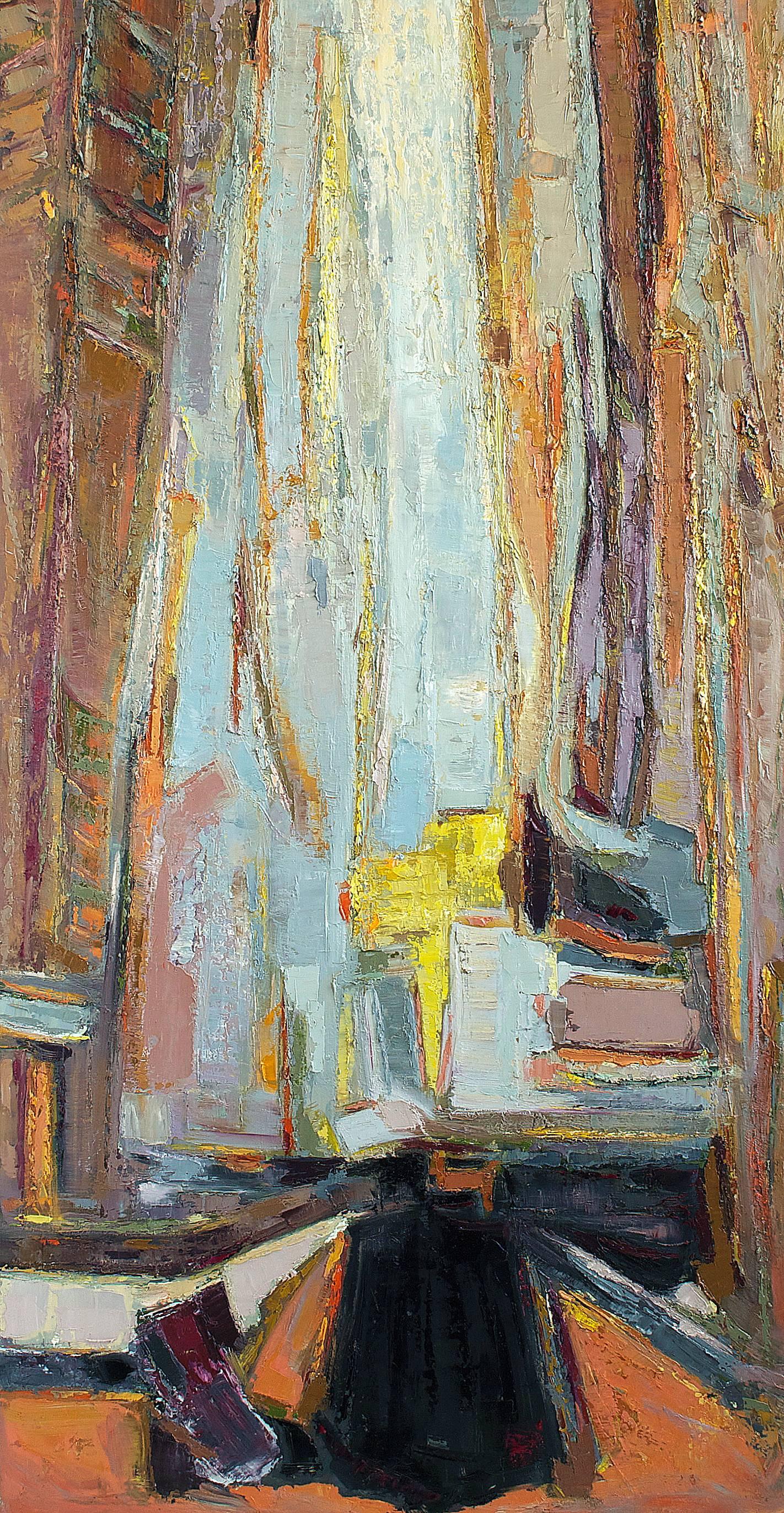 Frédéric Choisel Abstract Painting - La Rue Noire / oil on canvas
