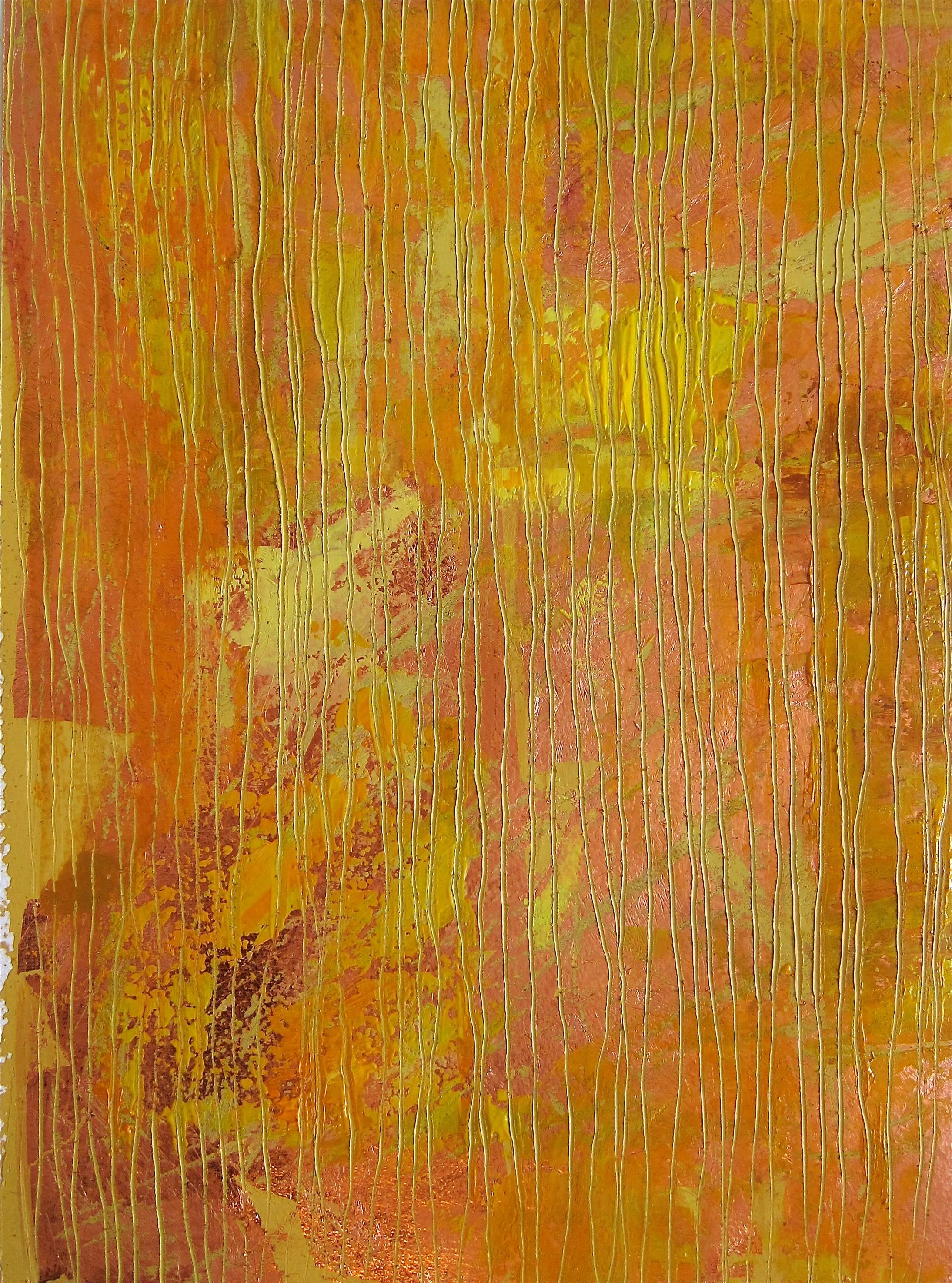 Frédéric Choisel Abstract Painting – Zusammensetzung in Gelb