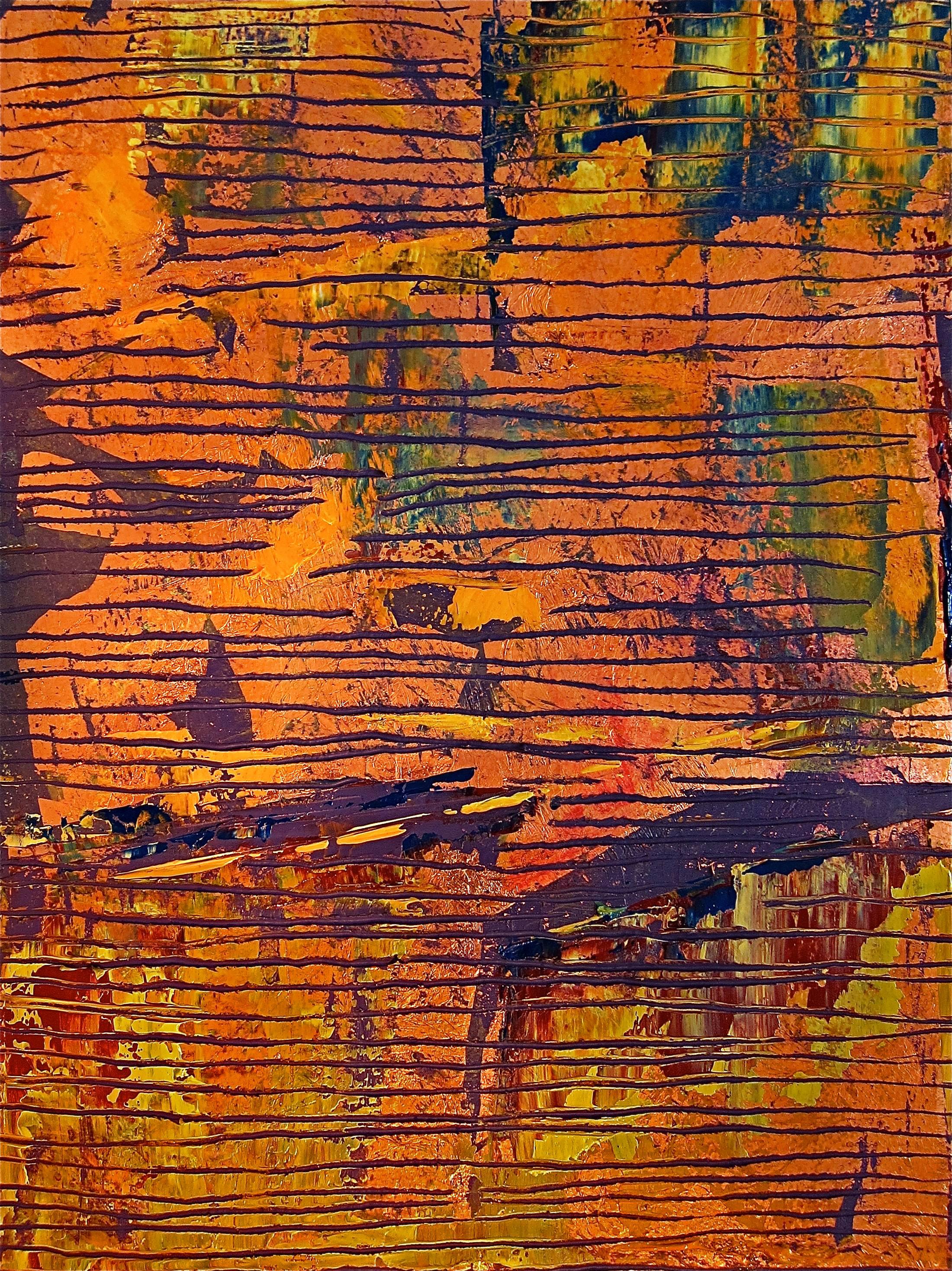 Frédéric Choisel Abstract Painting - Composition in Orange