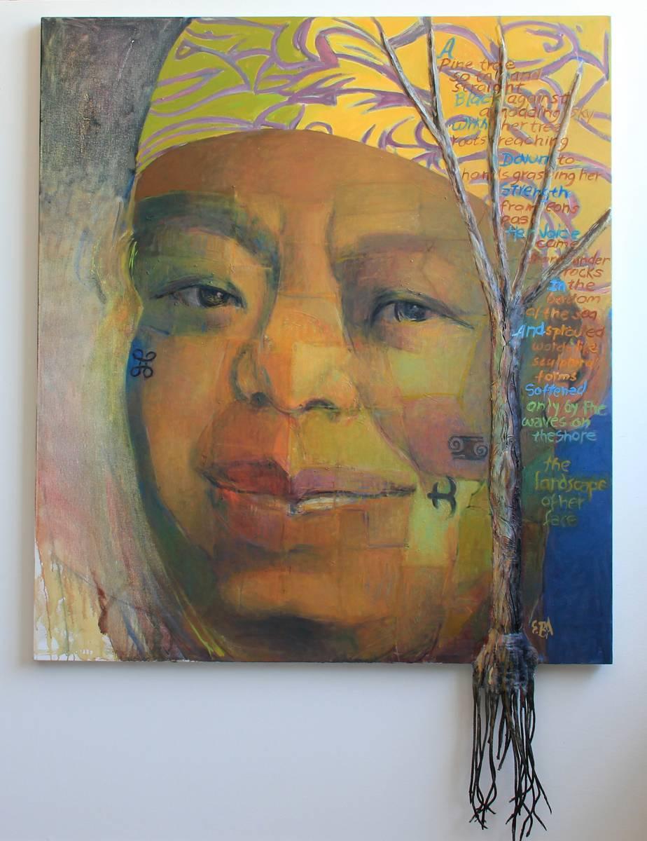 Portrait of Maya Angelou by important late career artist Badgley Arnoux
