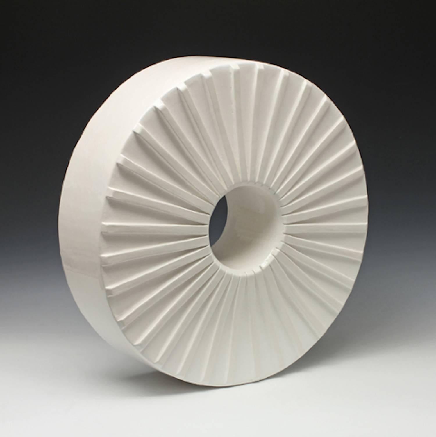 Jane B. Grimm Abstract Sculpture - Dial 1 / pop art free standing ceramic sculpture