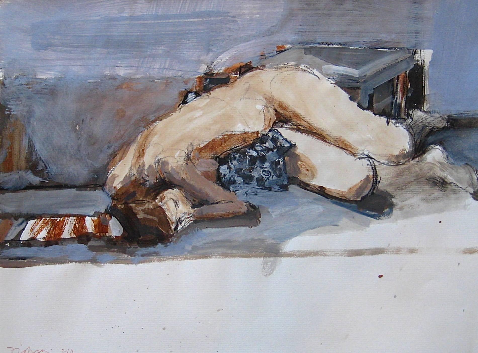 Nude Painting Kim Frohsin - Repos rouge