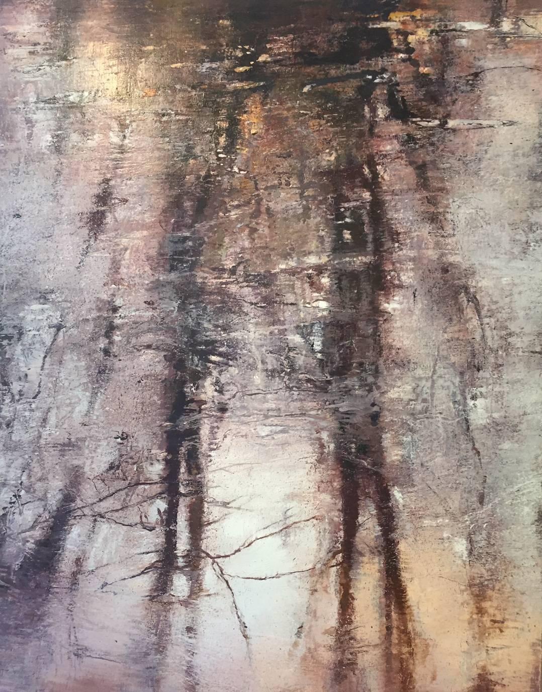 Gail Chase-Bien Landscape Painting - Ice Pond III / oil on linen over wood