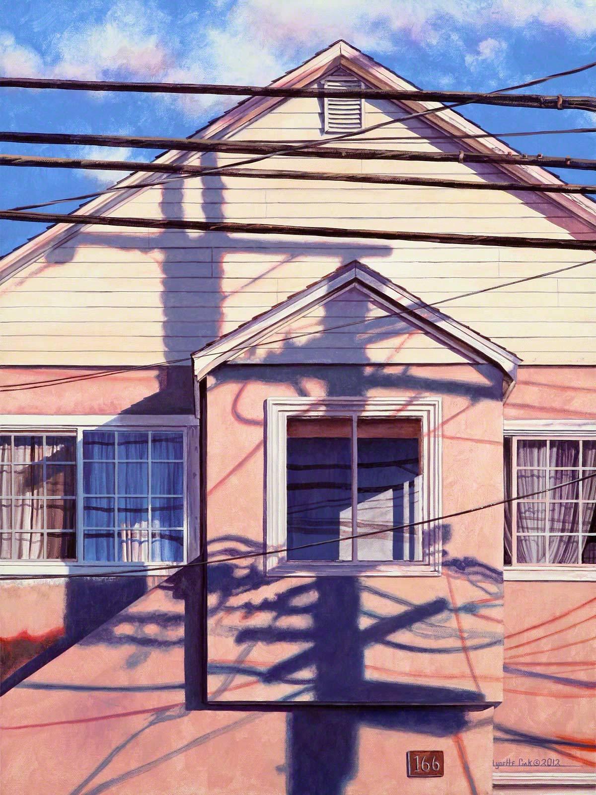 NEXUS / realism hyperreal acrylic painting - home, pink house