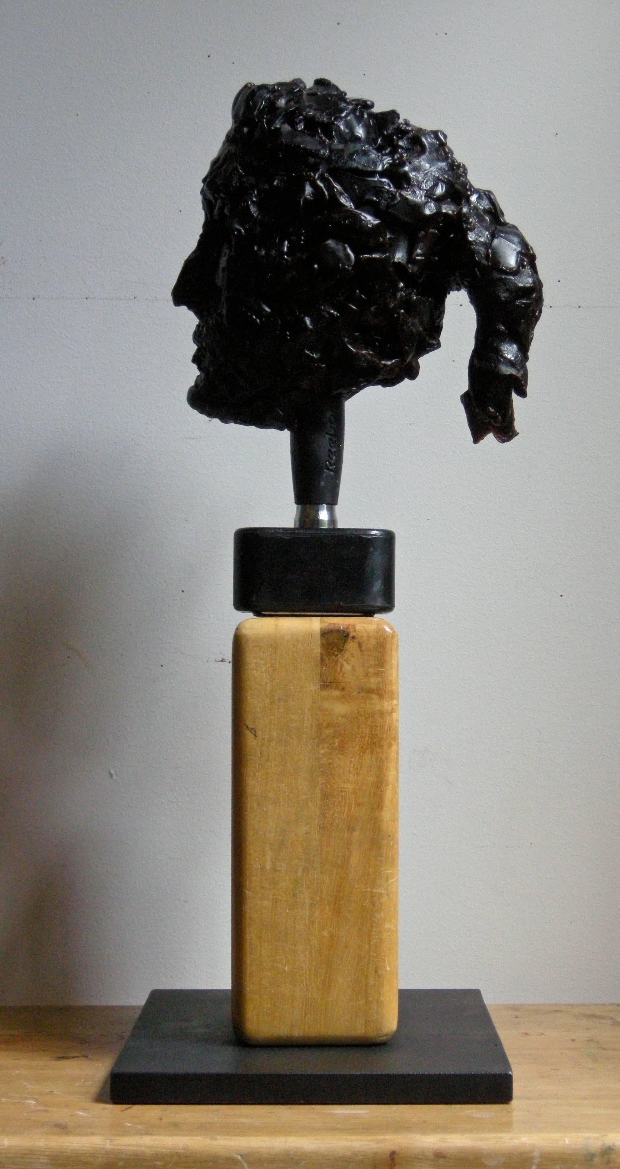 John Goodman Figurative Sculpture - Bust / Head No. 2 2014 (with Yoga Block and Dumbell)