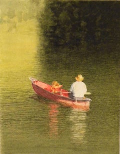 Uomo e ragazza che pescano