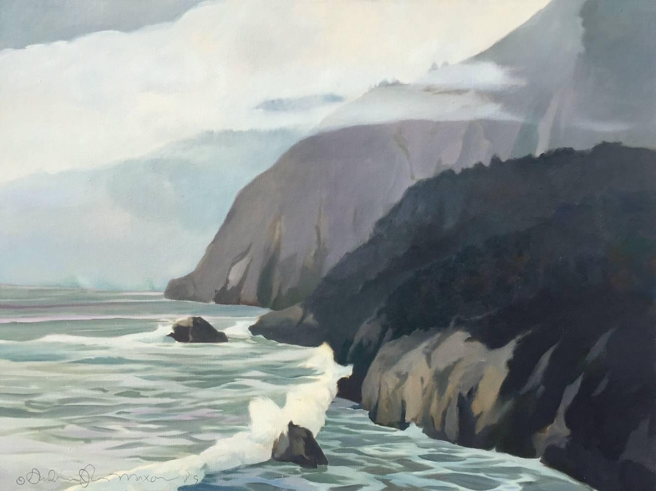 John Maxon Landscape Painting - Coastline -  55 x 73 inches / On Sale