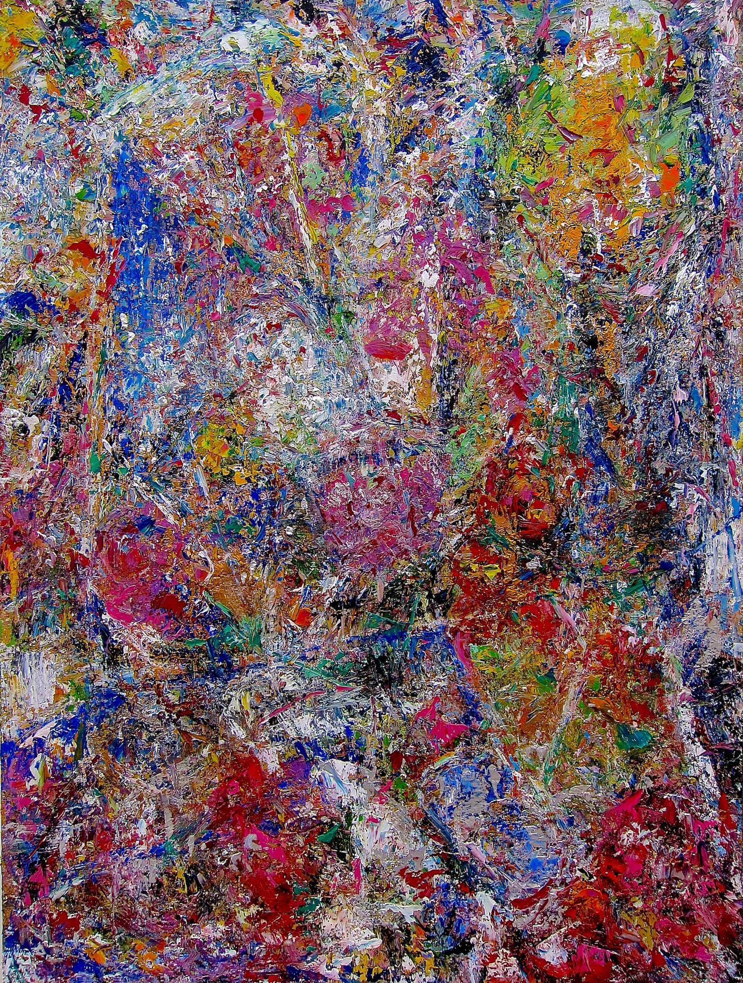 Frédéric Choisel Abstract Painting - Pluie Sur Les Fleurs / Rain on flowers