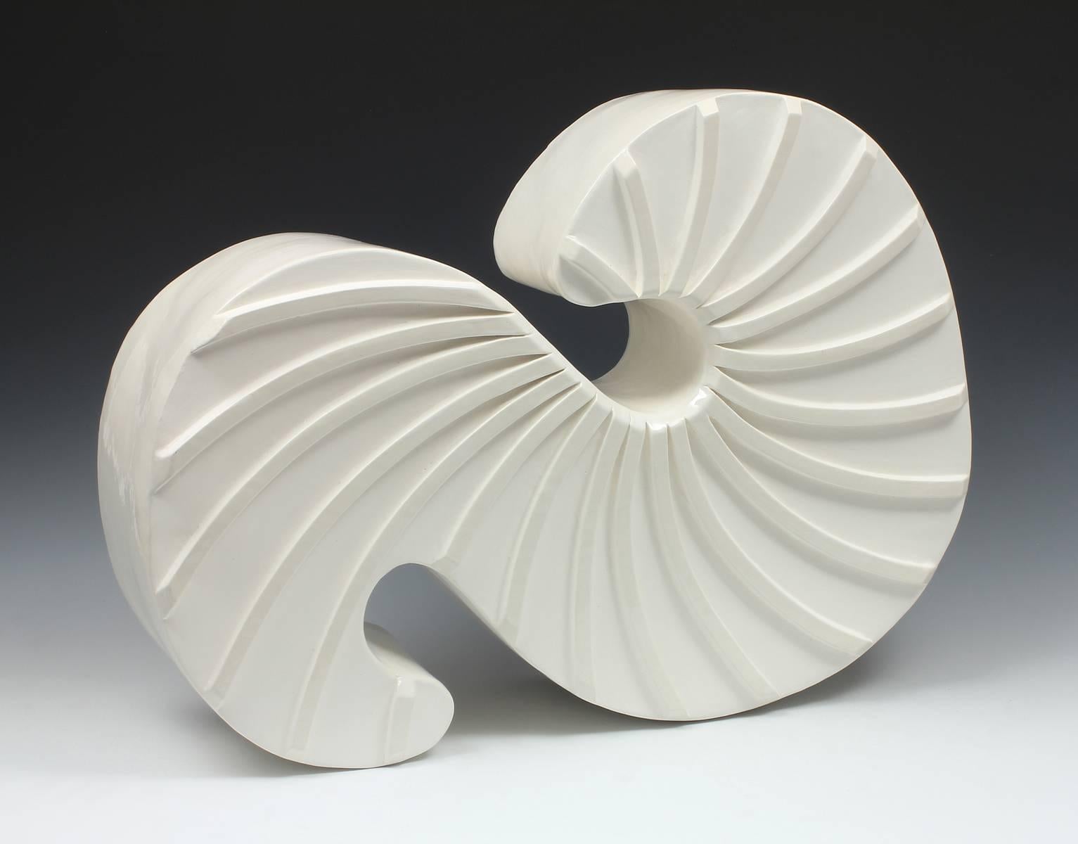 Swirl X - ceramic freestanding sculpture
