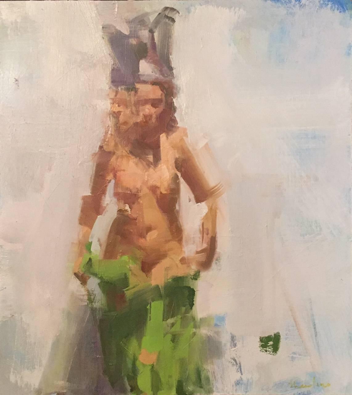 David Shevlino Nude Painting - Mel in Green