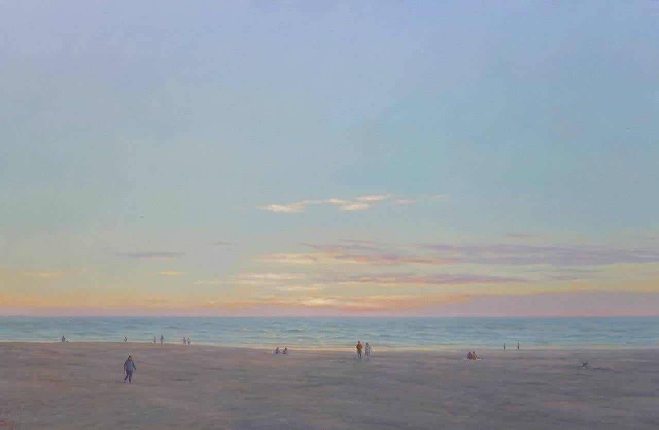 Willard Dixon Landscape Painting - Ocean Beach / oil on canvas painting