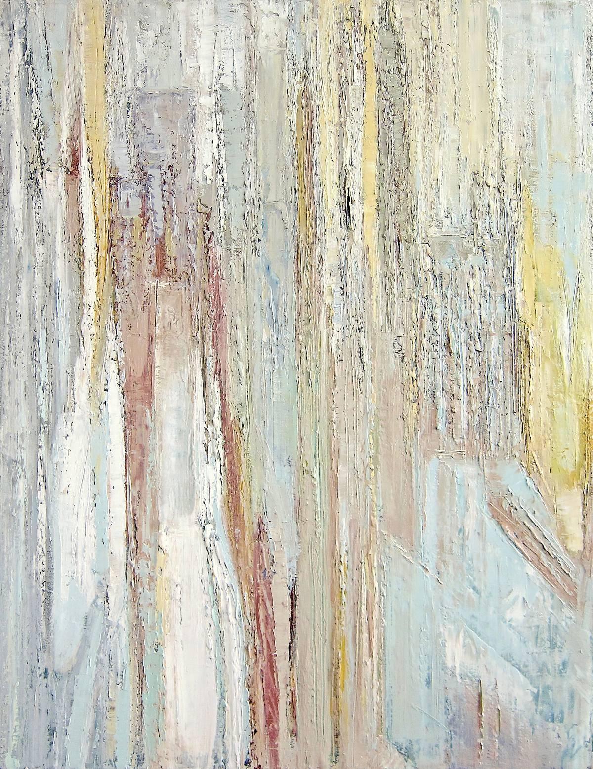 Frédéric Choisel Abstract Painting - Flèche Blanche / oil on canvas/ aluminum frame