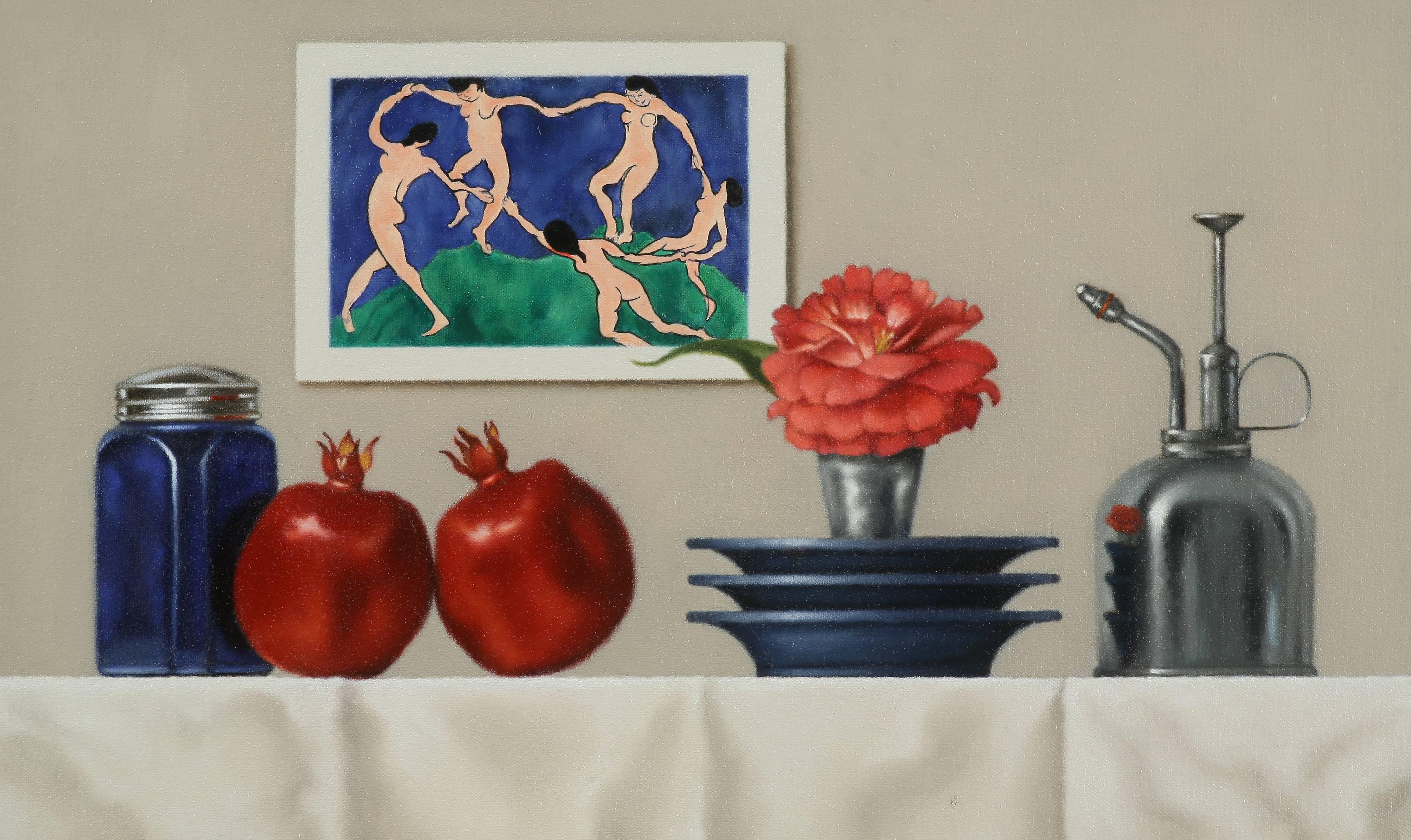 Mimi Jensen Still-Life Painting - In the Garden with Matisse / oil on canvas