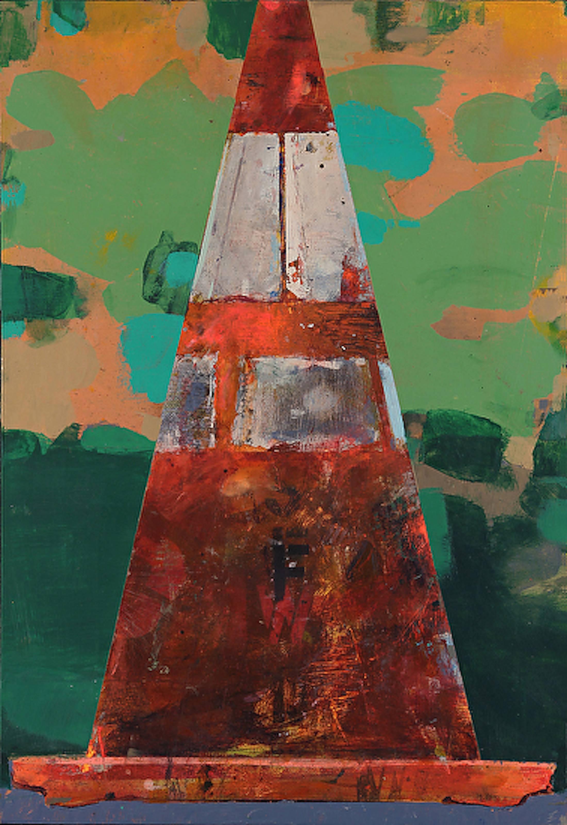 Kim Frohsin Still-Life Painting - Camoflague Cone / Cautionary Tales