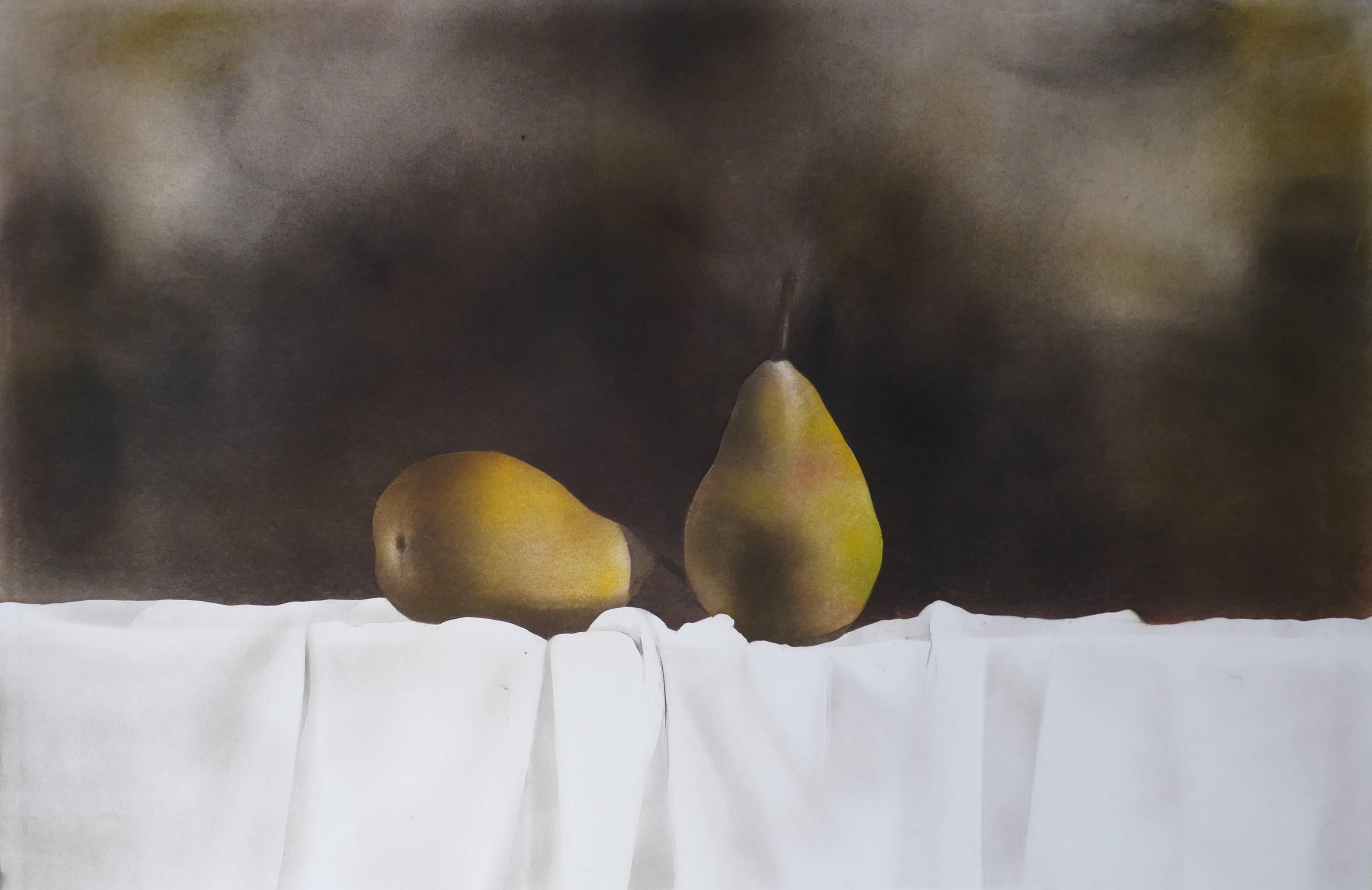 Pears / mixed media quiet still life, framed