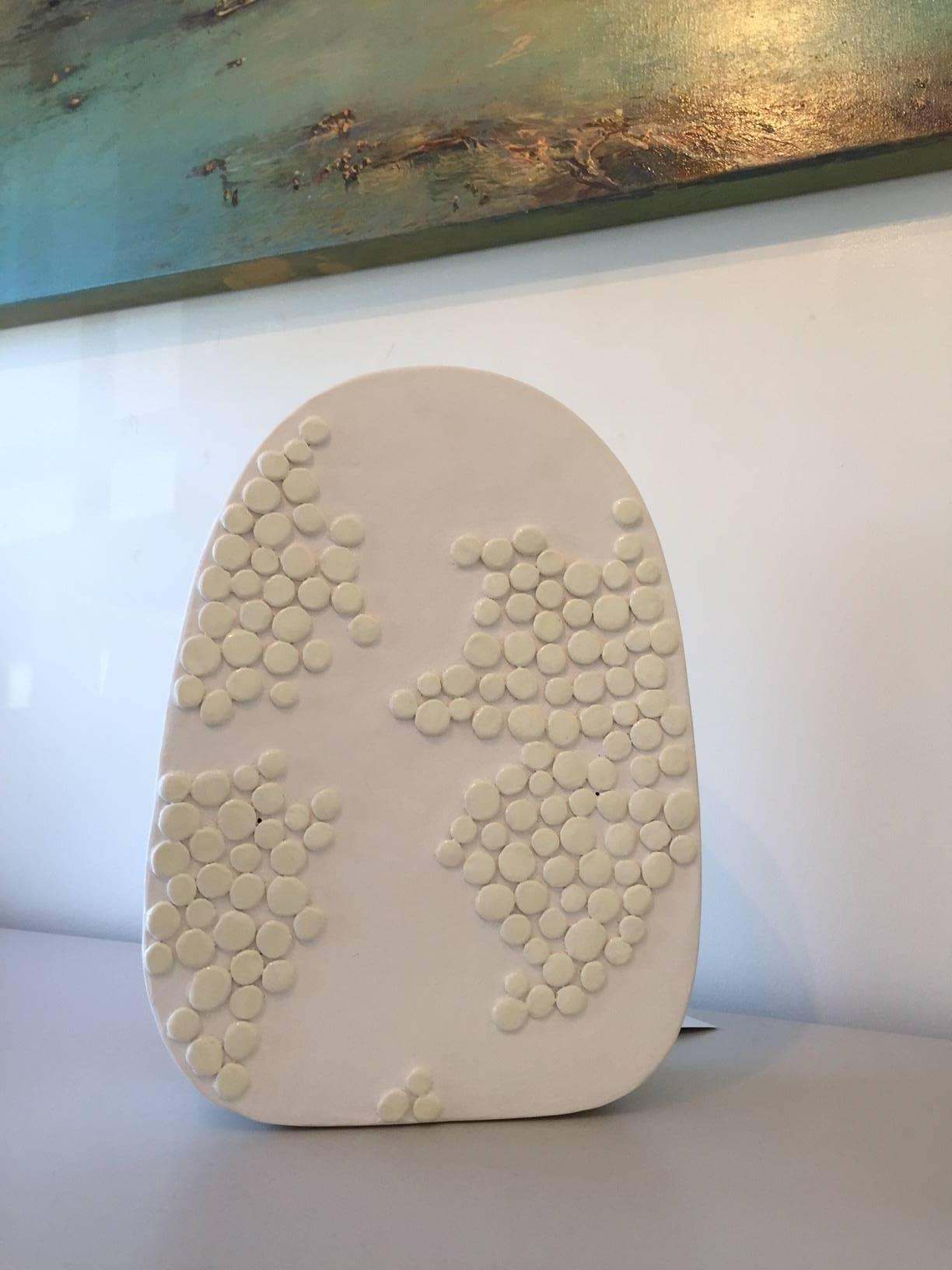 Egg V - Gray Abstract Sculpture by Jane B. Grimm