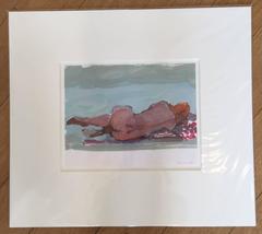 Feet Up / nude - mixed media acrylic on paper