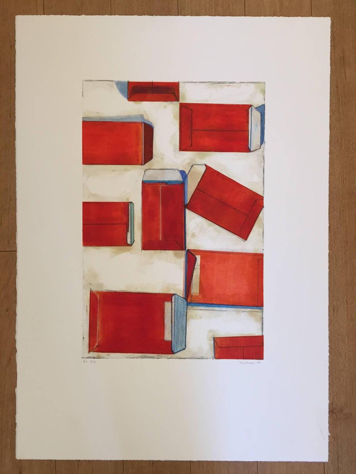 Nine Reds - Beige Still-Life Print by Kim Frohsin