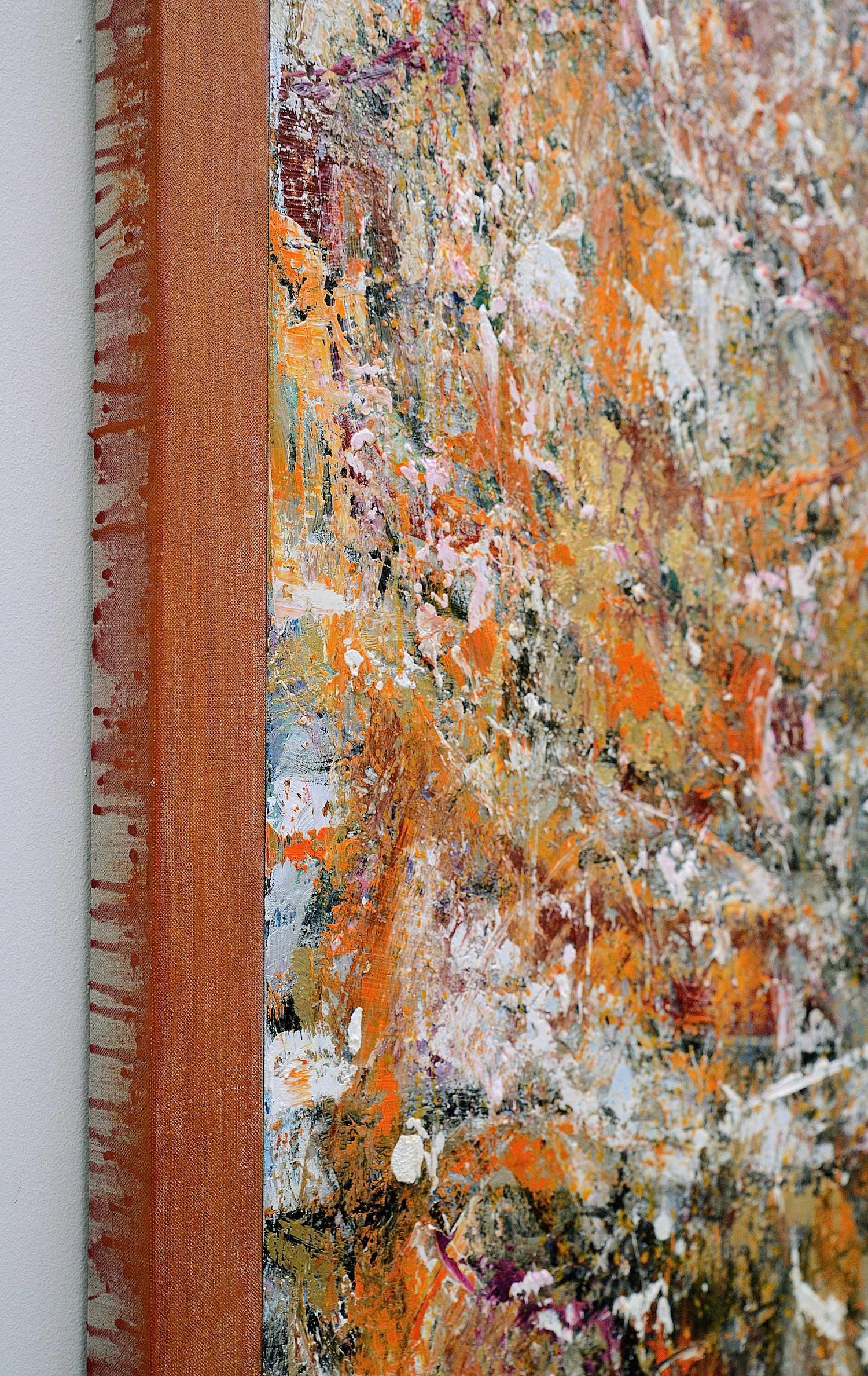 Le Loubinou 1 / olio su lino - Abstract Painting Beige di Frédéric Choisel