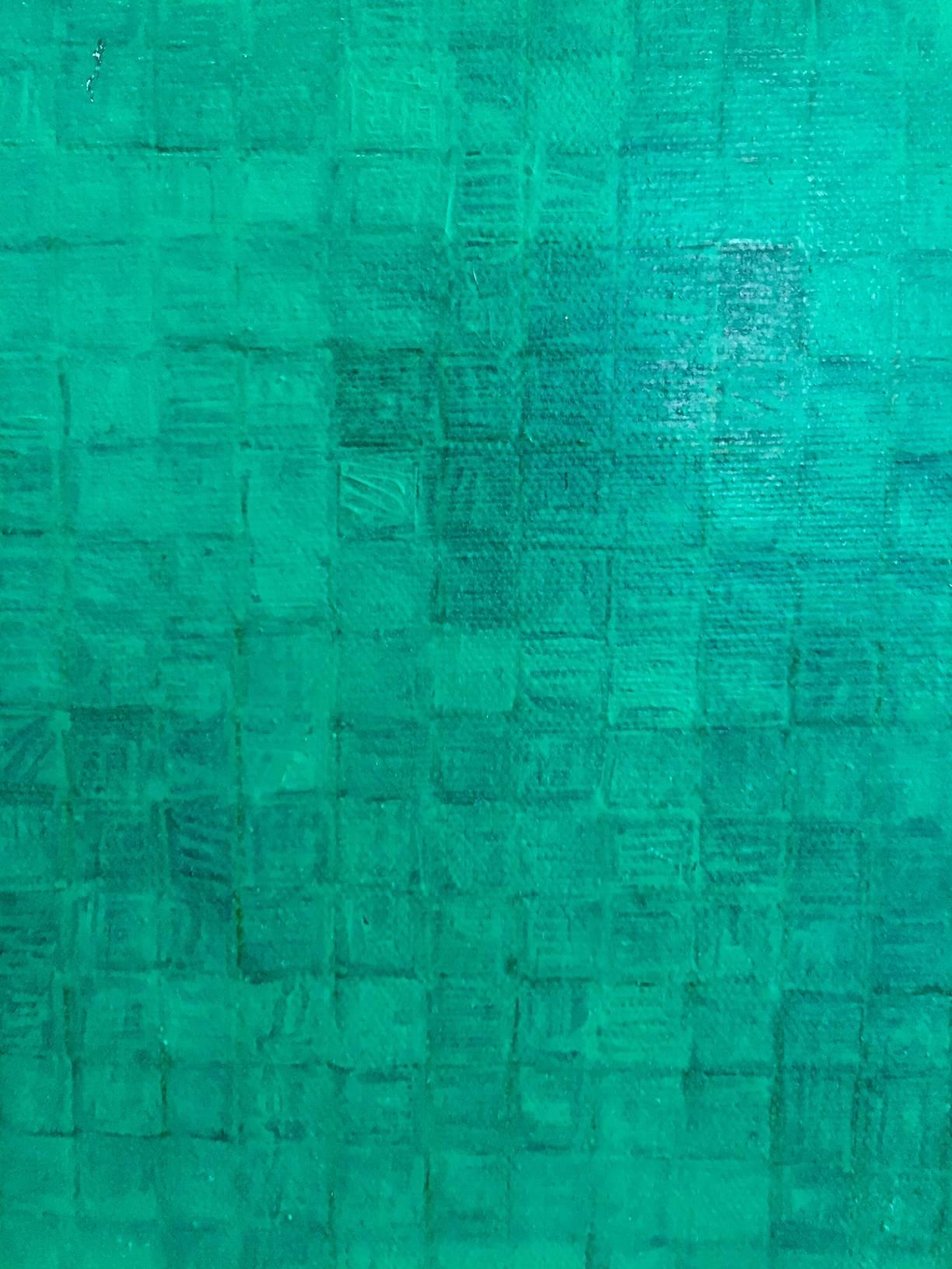 Oil painting inspired by Taoist teachings and meditations, with a focus on color, rhythm and flow. 'Emerald' meditates on the purity of green. Matuszewski creates harmonious color field paintings to invoke a sense of peace and placement. Each