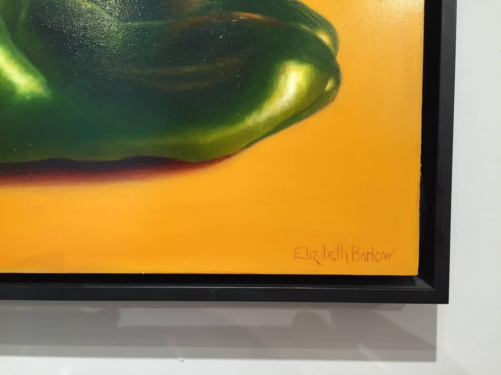 Opposites Attract - Orange Still-Life Painting by Elizabeth Barlow