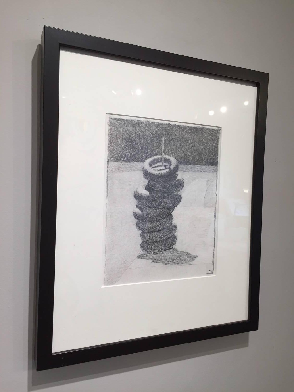 Stacked Tubes - Gray Still-Life by Mary Robertson