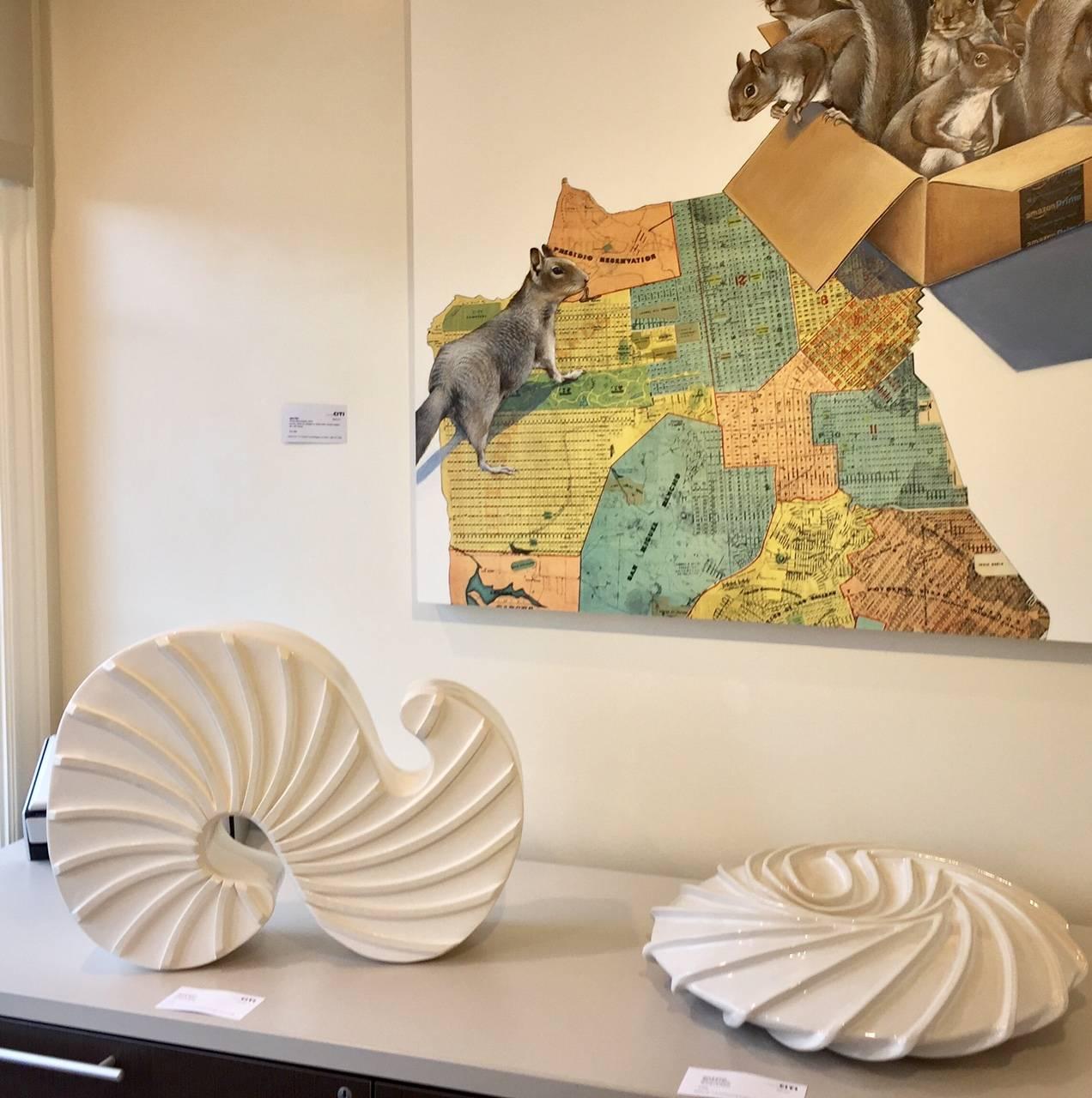 Swirl X - ceramic freestanding sculpture - Sculpture by Jane B. Grimm