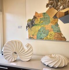 Swirl X - ceramic freestanding sculpture