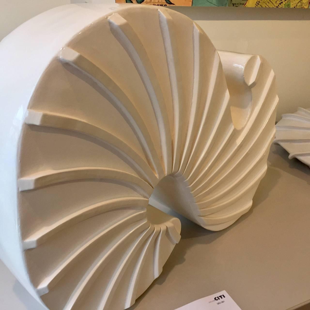 Swirl X - ceramic freestanding sculpture - Pop Art Sculpture by Jane B. Grimm