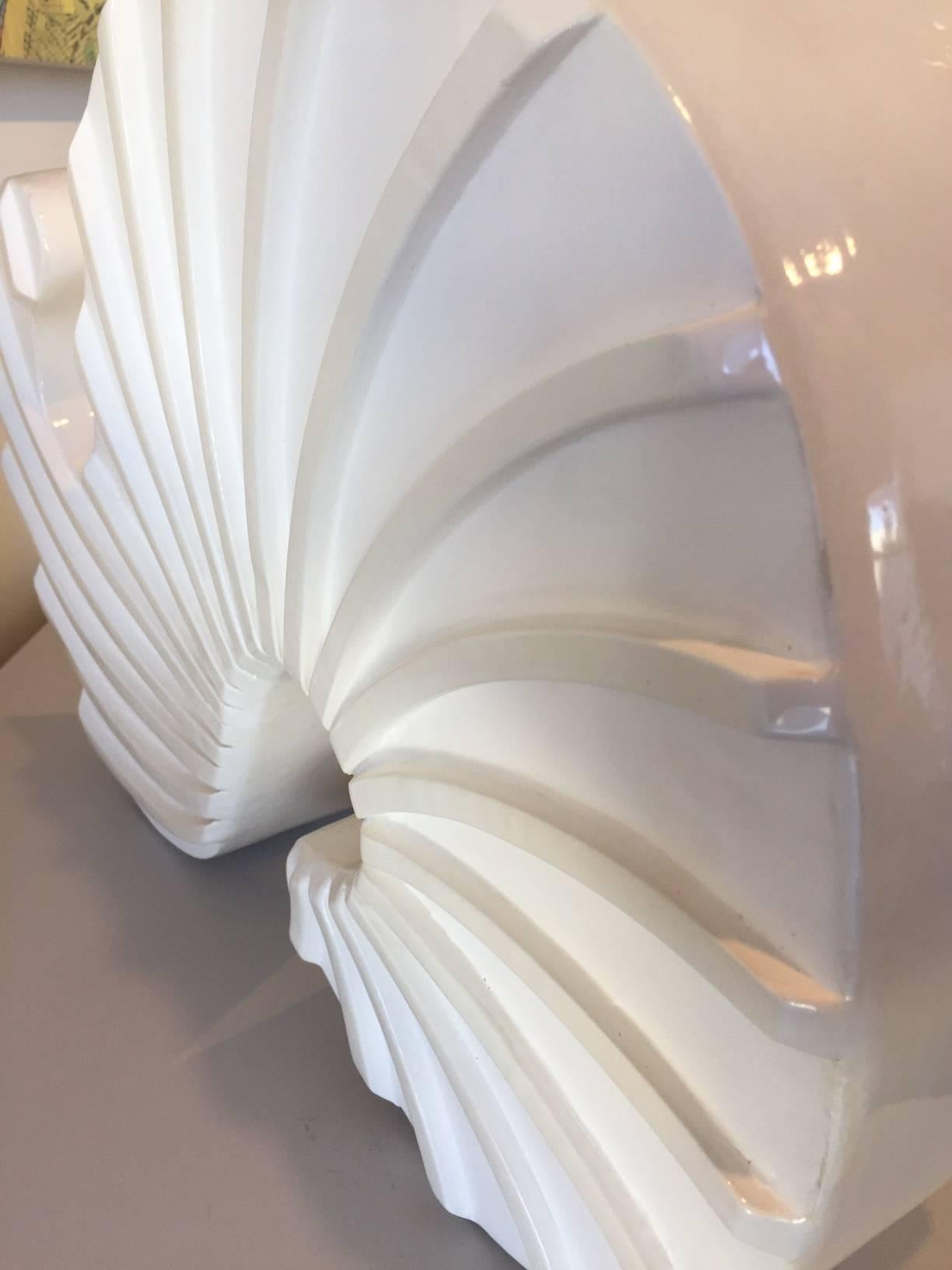 Swirl X - Pure white organic Swirl table top freestanding sculpture from Pop Art pioneer Jane B. Grimm, whose artistic career began in the 1960’s, when her free-form sculptural jewelry exploded onto the fashion scene in NYC. Her designs spoke to a