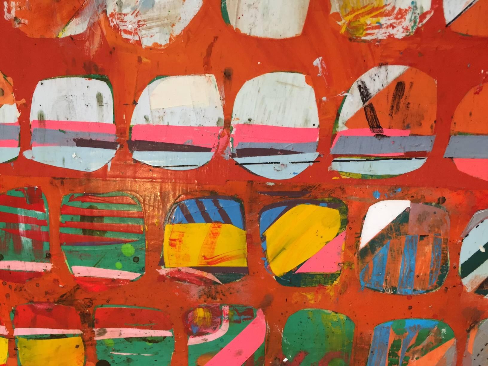 Racconto cautelativo: Polo + Cerchio - Abstract Painting Rosso di Kim Frohsin
