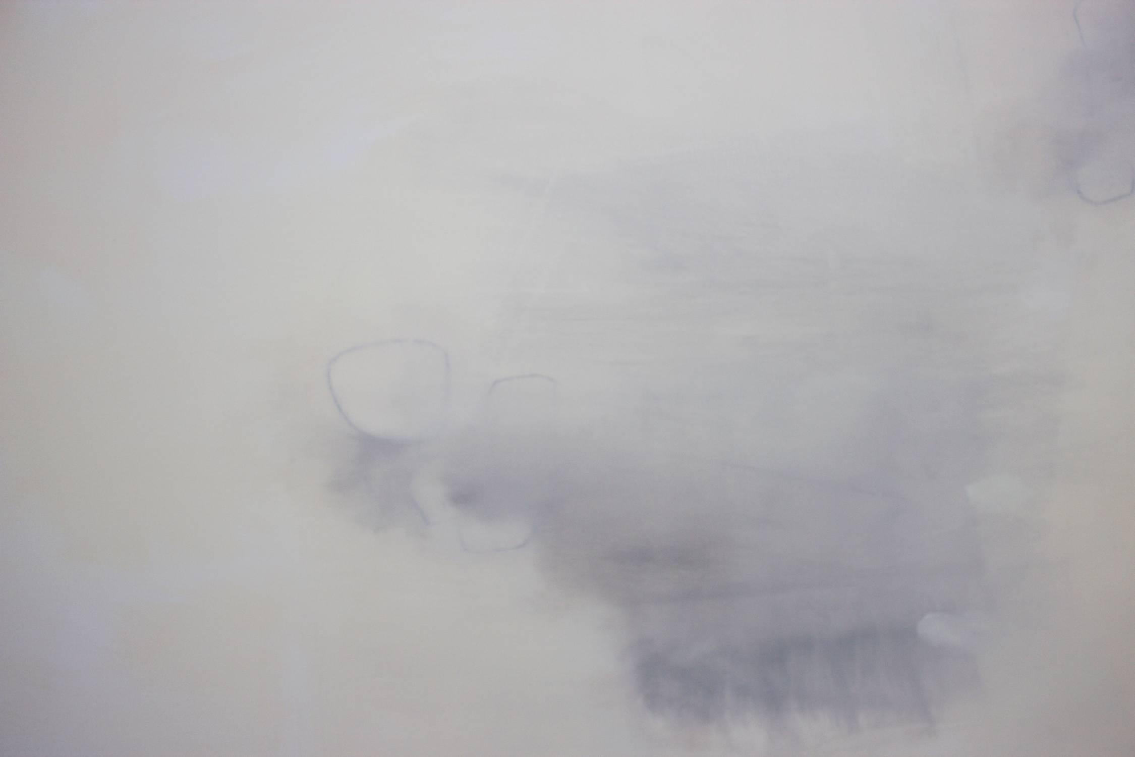 Atmos /  72 x 96 inches — oil on canvas - calm serenity - Abstract Impressionist Painting by Sophie Dixon