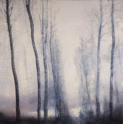 Winter Road Oil Painting on Canvas, American Realist, 21st Century